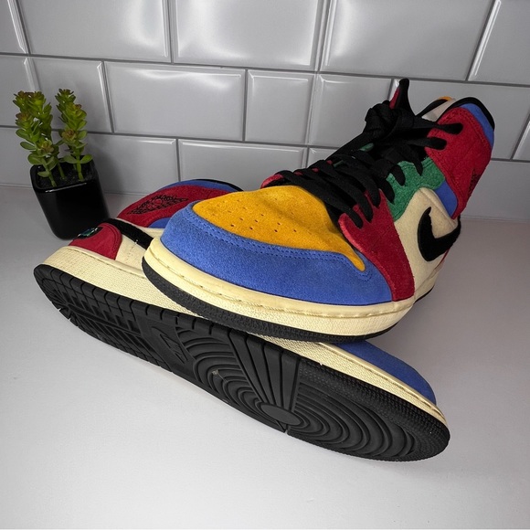 Jordan 1 Mid SE Fearless Blue the Great High Tops - Mens Sz 12 - Picture 5 of 6